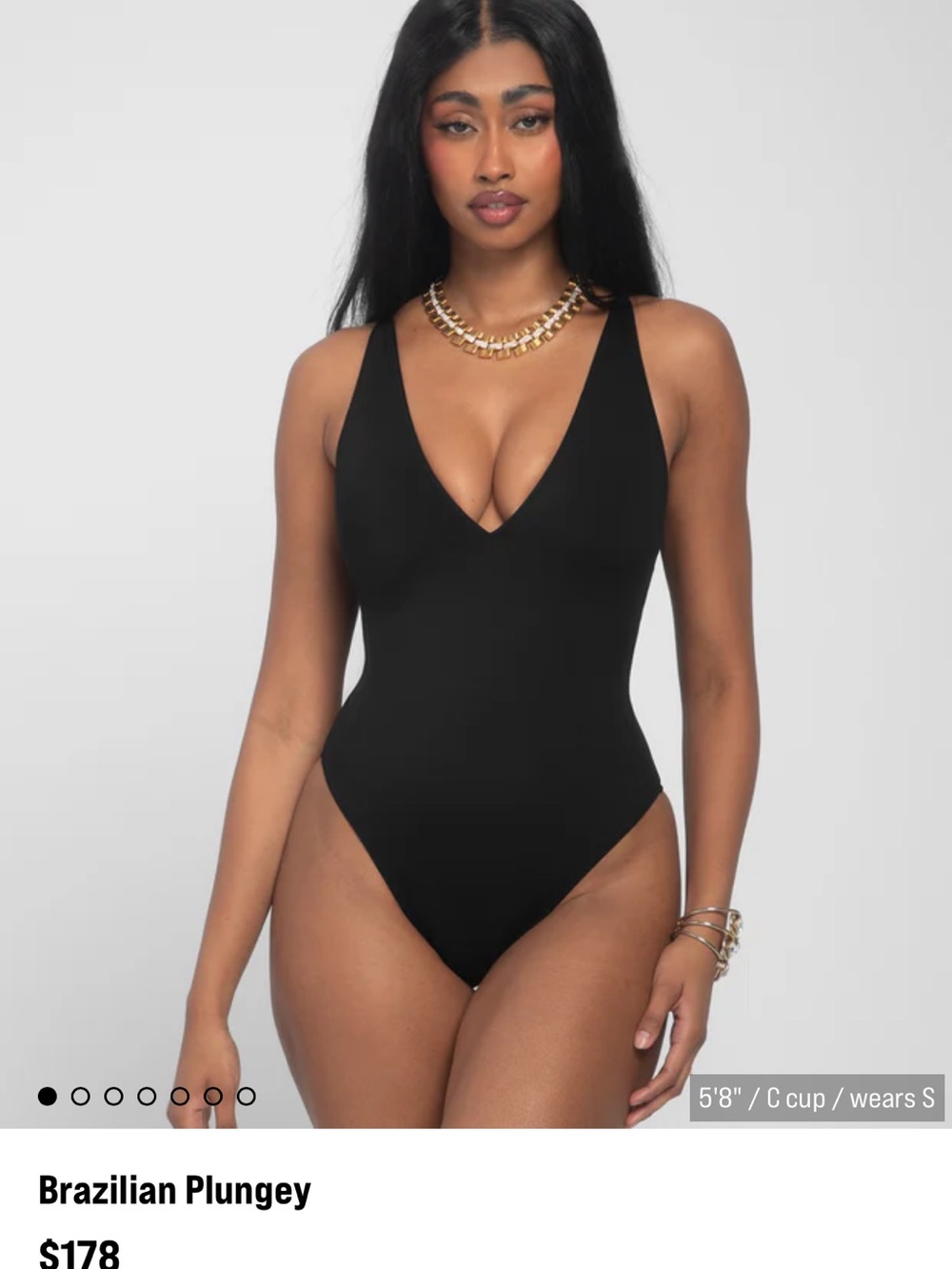 TA3 Brazilian Plungey Women’s Black One-Piece Swimsuit